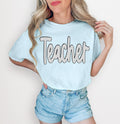 Teacher white/black polka dot