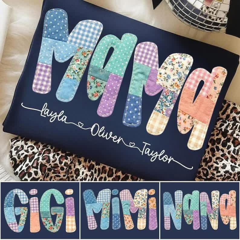 Patchwork name with names under