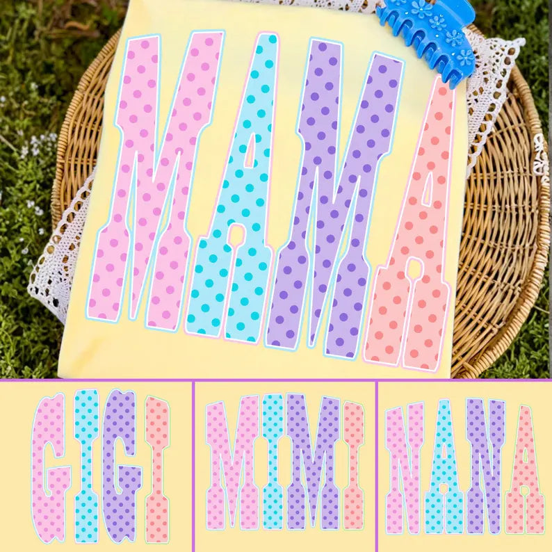 Bright polka dot names