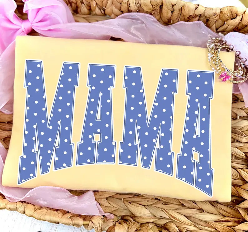Mama blue polka dots