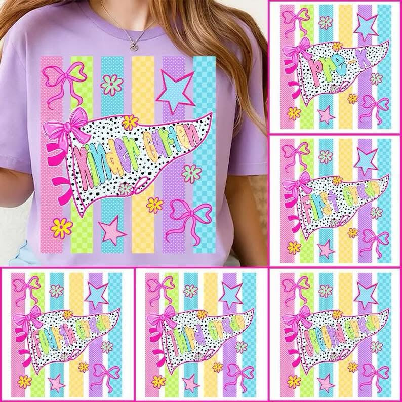 Colorful grade level pendant flag