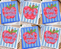 Apple with blue stripes